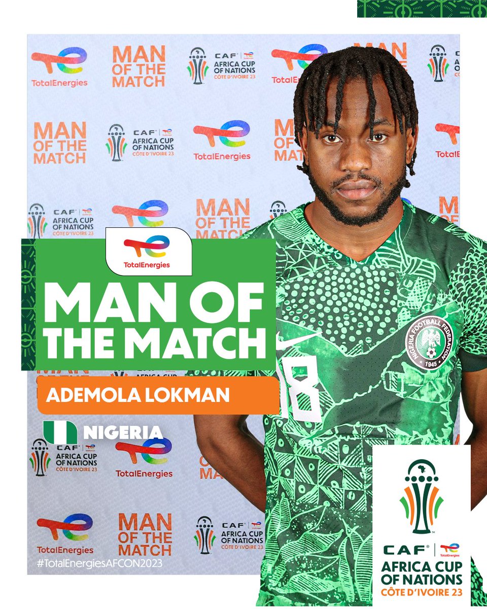 🇳🇬 Ademola Lookman 🇳🇬

Who else would it be? Lookman is the TotalEnergies Man of the Match! 👏

#TotalEnergiesAFCON2023 | #NGRCMR | @Football2Gether