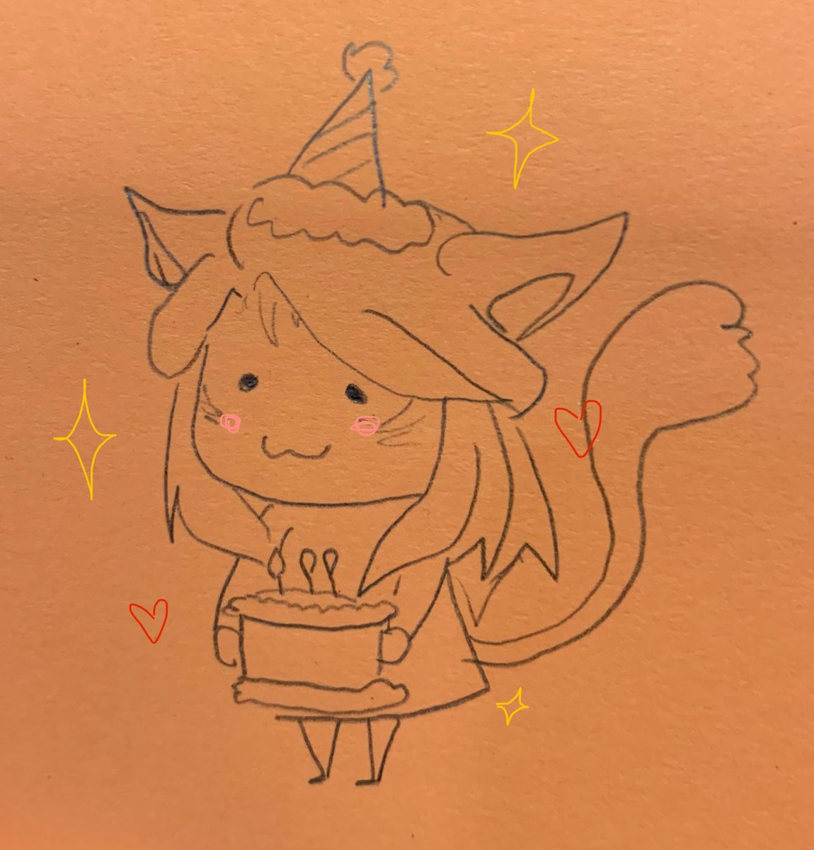 tech_does_art's tweet image. 🥳✨
Haven’t drawn anything this month so here’s a smol Ceana holding a teeny cake 🎂