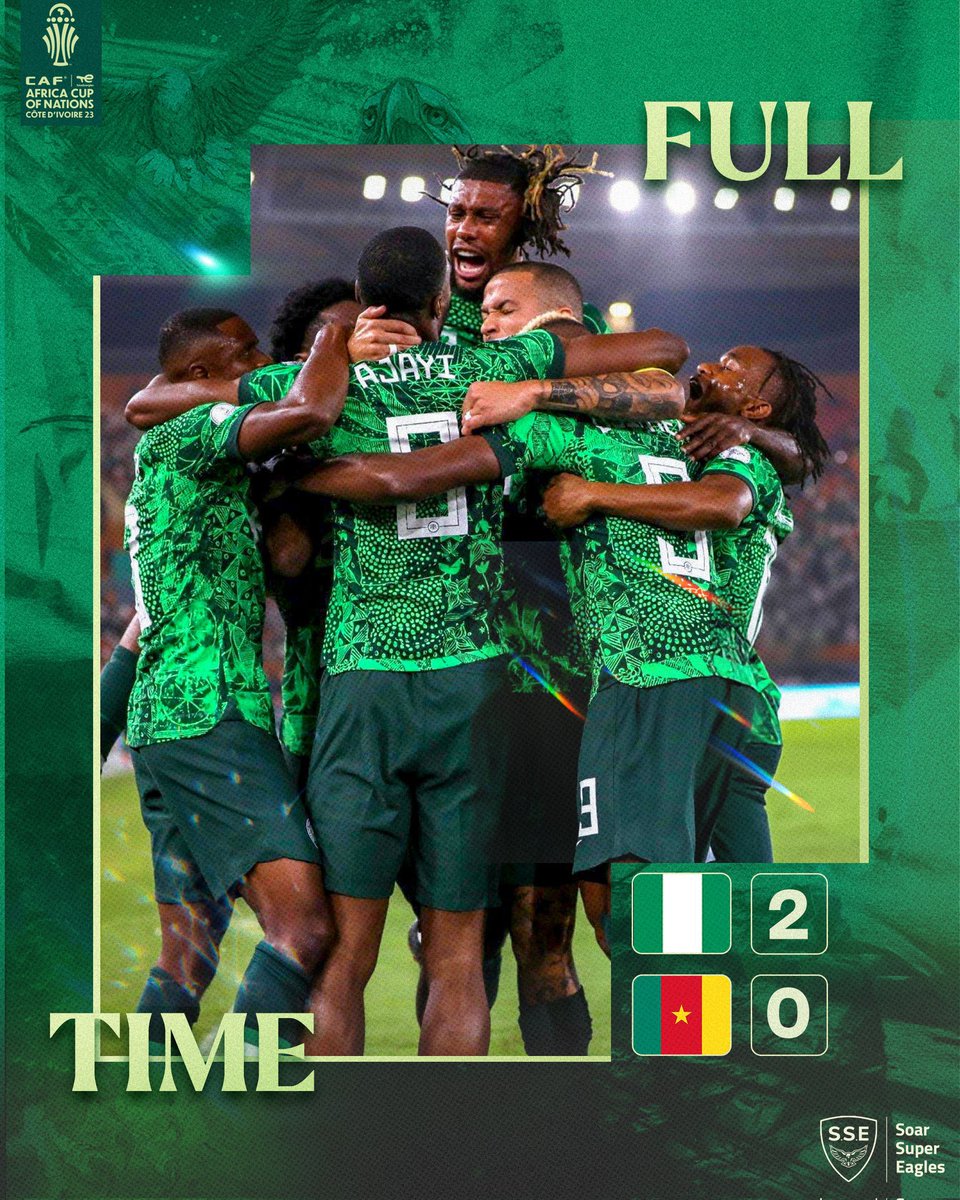 That’s how you show the world the true meaning of super. Great job #SuperEagles and well done . 
#AFCON2023
