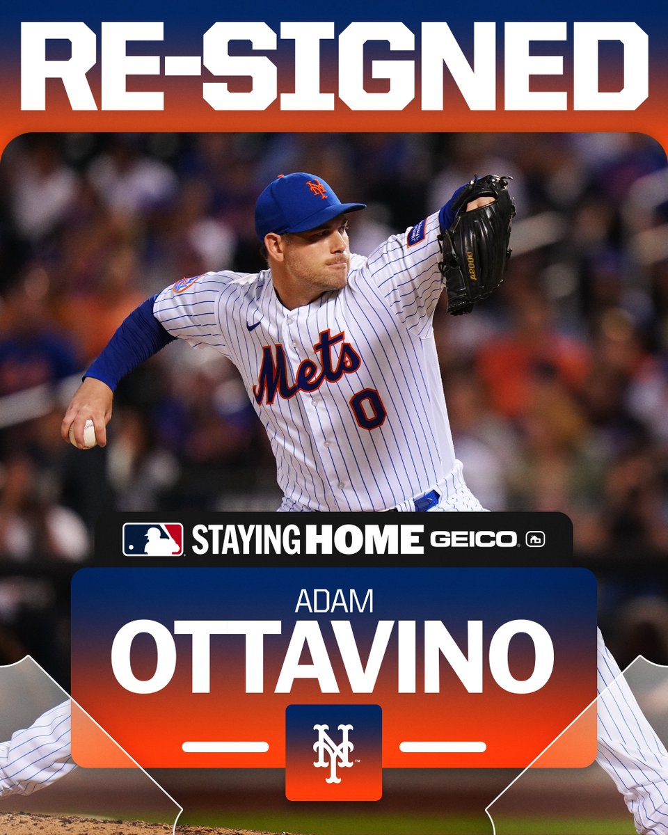 Mets, RHP Adam Ottavino reportedly agree to one-year deal, per <a href="/MLBNetwork/">MLB Network</a> insider @JoelSherman1.