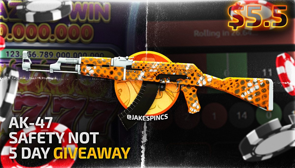 jakespincs's tweet photo. 🎁$5.5 AK-47 l Safety Not 😍

♻️Retweet + TAG 2 Friends
🙉Follow me: @jakespincs
🩷Like&amp;Sub: https://t.co/VVaGXKPwVo

⏰ Ends in 4 days!
🍀Goodluck everyone!

 #CS2 , #CS2Giveaway https://t.co/gbq4ZOQ4M3