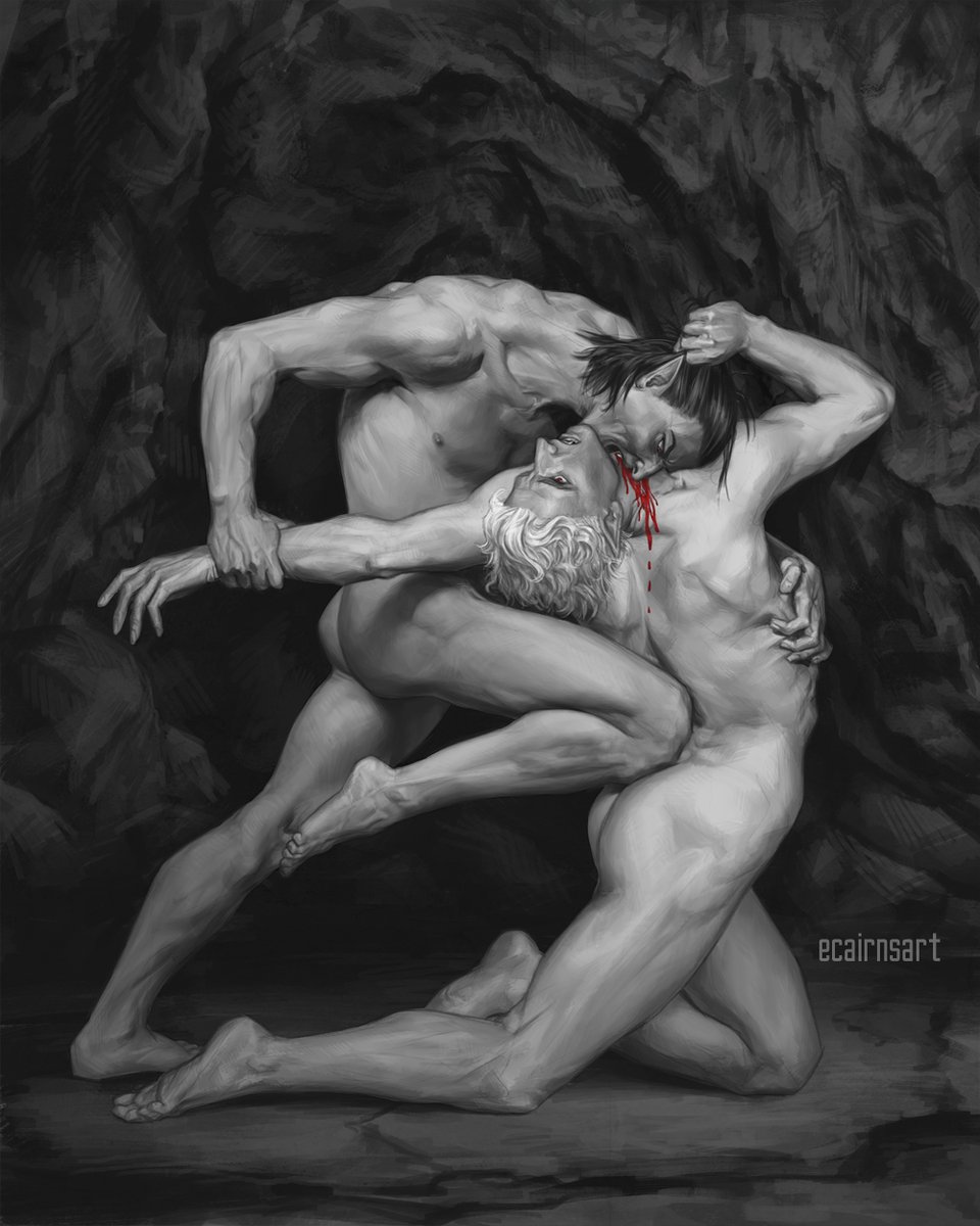 ecairnsart's tweet photo. Just finished up this #BaldursGate3 commission of Astarion and Cazador for @ImperiusWrecked! based off of the 1850 painting of Dante and Virgil, it was a lot of fun to work with these poses 🩸 https://t.co/1QdB0aHfji