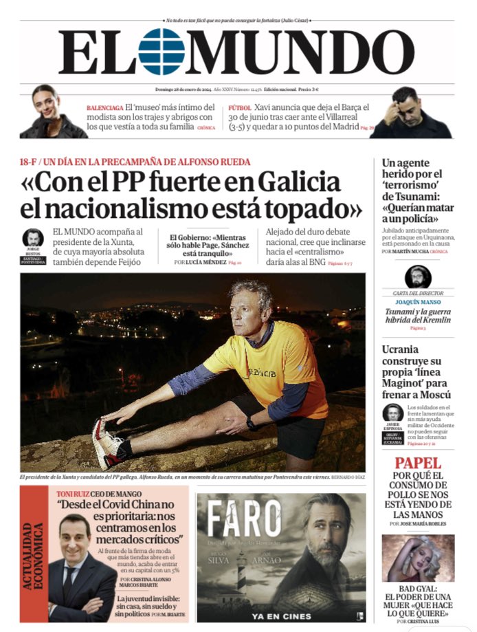 elmundoes's tweet photo. Portada de EL MUNDO del domingo 28 de enero 

Ya disponible en Orbyt y en la edición digital con la mejor información https://t.co/worc1ryEPo