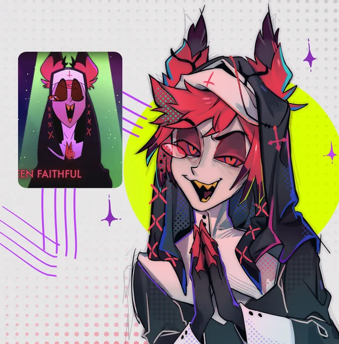 The faithful nun#HazbinHotelAlastor #HazbinHotel #Alastor 大口吃掉,, 
