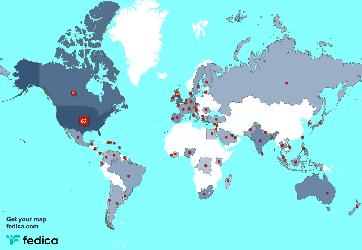 I have 8 new followers from USA, and more last week. See fedica.com/!BradWheller