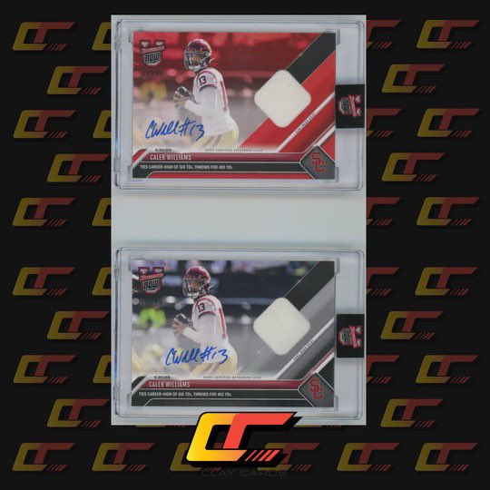 Got lucky! Ordered two packs of Caleb Williams redemptions from <a href="/topps/">Topps</a>. Guaranteed /99 or lower but ended up getting a color match red /10!