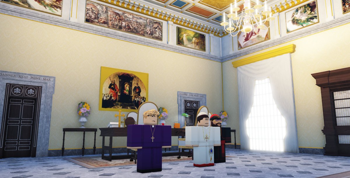 RBXHolySee's tweet photo. His Holiness Pope Constantine II, alongside the Cardinal Secretary of State, met with the representative of the Church of England in a positive and fruitful encounter, fostering understanding and collaboration. https://t.co/3nKBFHlLDU