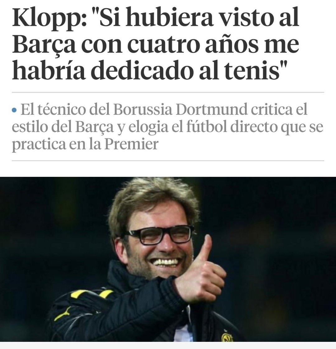 UNIVERSO_1899's tweet photo. Klopp no es entrenador para el Barça. No cree en nuestro estilo y bastante mal lo tenemos ya como para acabar de destruirlo. https://t.co/qbUU93vI3R