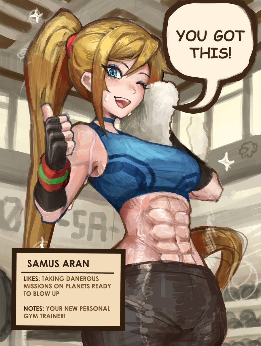 Saiykik's tweet photo. Samus Metroid but she's your personal gym trainer https://t.co/o03rH03CHX