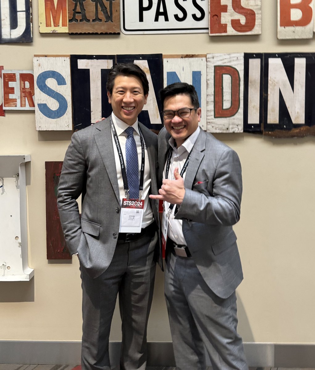 Check it out! Cardiac surgeons Duc Thinh Pham, MD, (@DTPham_CVSurg) and Stephen Chiu, MD, enjoying the @STS_CTSurgery Annual Meeting in San Antonio, Texas.
#STS2024