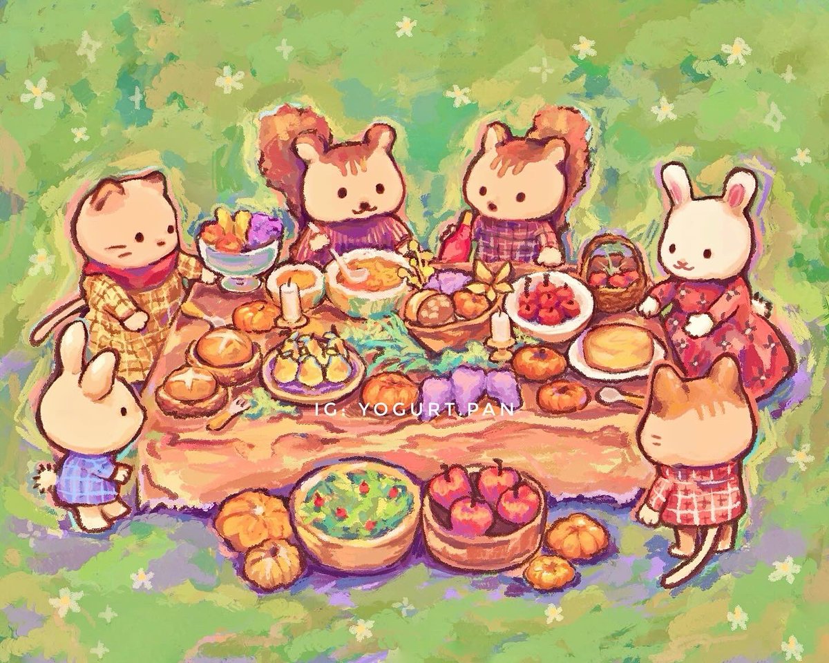 Calico critter family dinner 💕