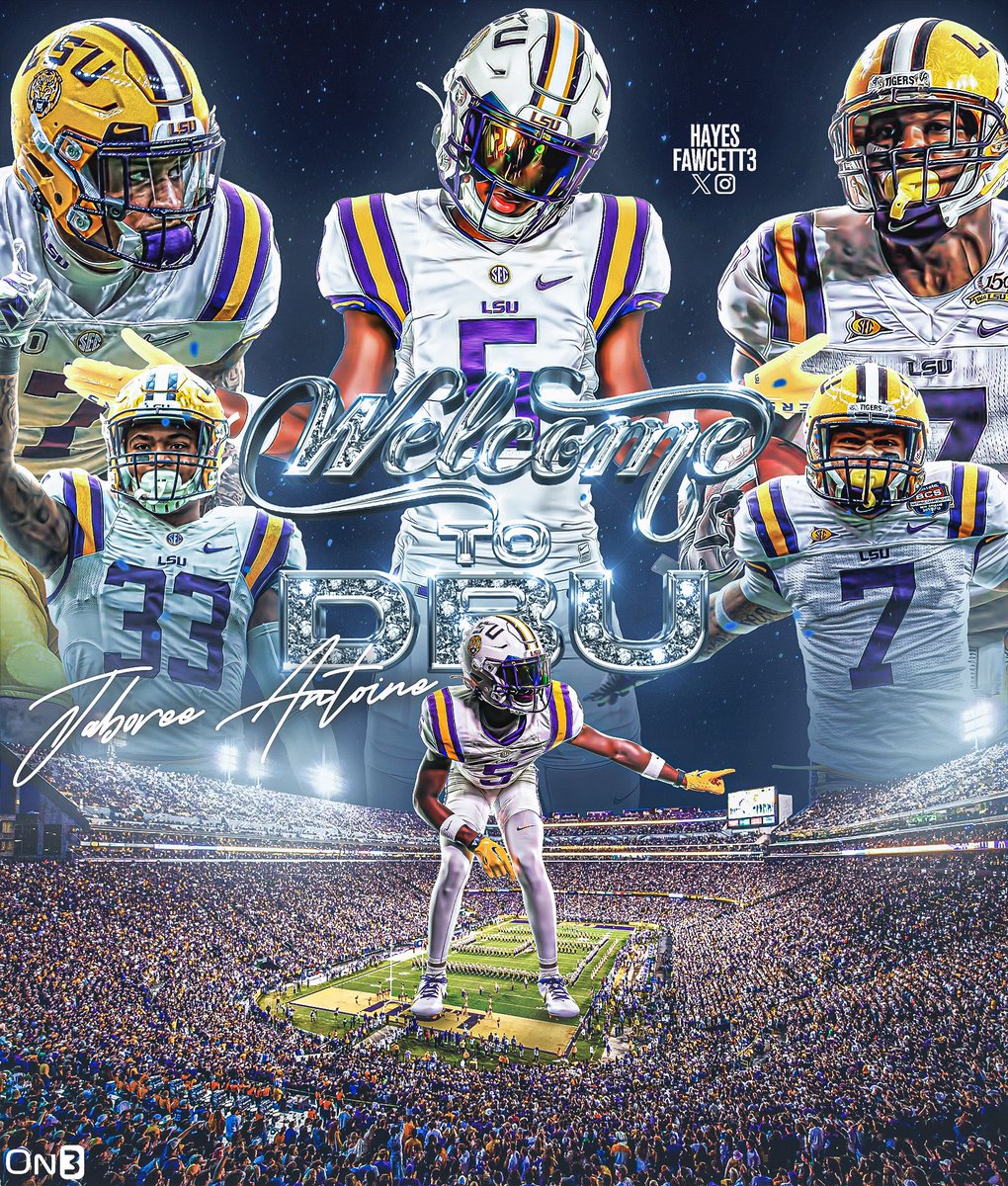 BREAKING: Elite 2025 CB Jaboree Antoine tells me he has Committed to LSU!

The 6’2 180 CB from New Iberia, LA chose the Tigers over Texas &amp; Tennessee 

Antoine is ranked as a Top 20 Recruit in ‘25 (per On3) 👀

on3.com/news/elite-202…