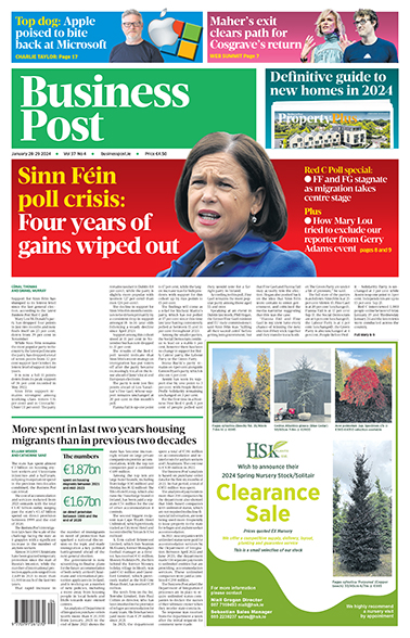 Tomorrow's front page. Pick up a copy in stores or subscribe at businesspost.ie: 🗞️ Sinn Féin support plummets in latest poll 🗞️ State spends almost €2bn housing migrants since 2021 🗞️ More upheaval at Web Summit as senior figures depart