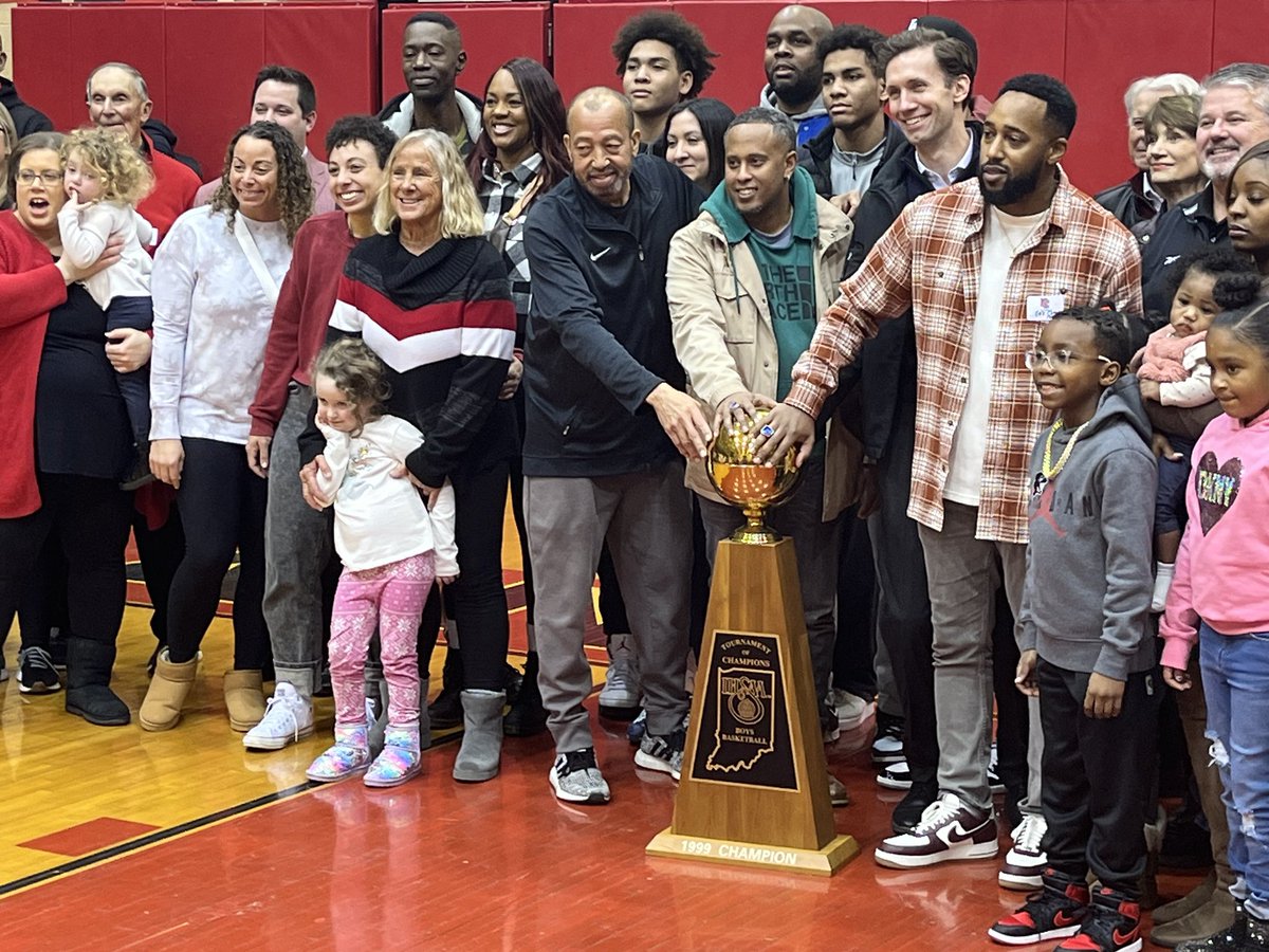 The 1999 4A State Champion North Central Panthers were in attendance for a reunion today in Indianapolis. The Panthers finished the season with a 25-5 record that also included winning the IHSAA Tournament of Champions that season. The team was led by Hall of Fame head coach Doug