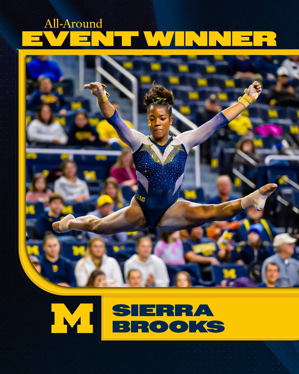 Sierra Brooks had herself a day with the uneven bars, beam, floor and all-around titles! #GoBlue 〽️