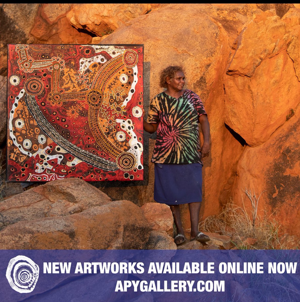 Don’t miss the extraordinary selection of new works from our member artists and art centres throughout the APY Lands, Coober Pedy, Port Augusta and Adelaide online now at APY Gallery. Go to apygallery.com ❤️❤️❤️