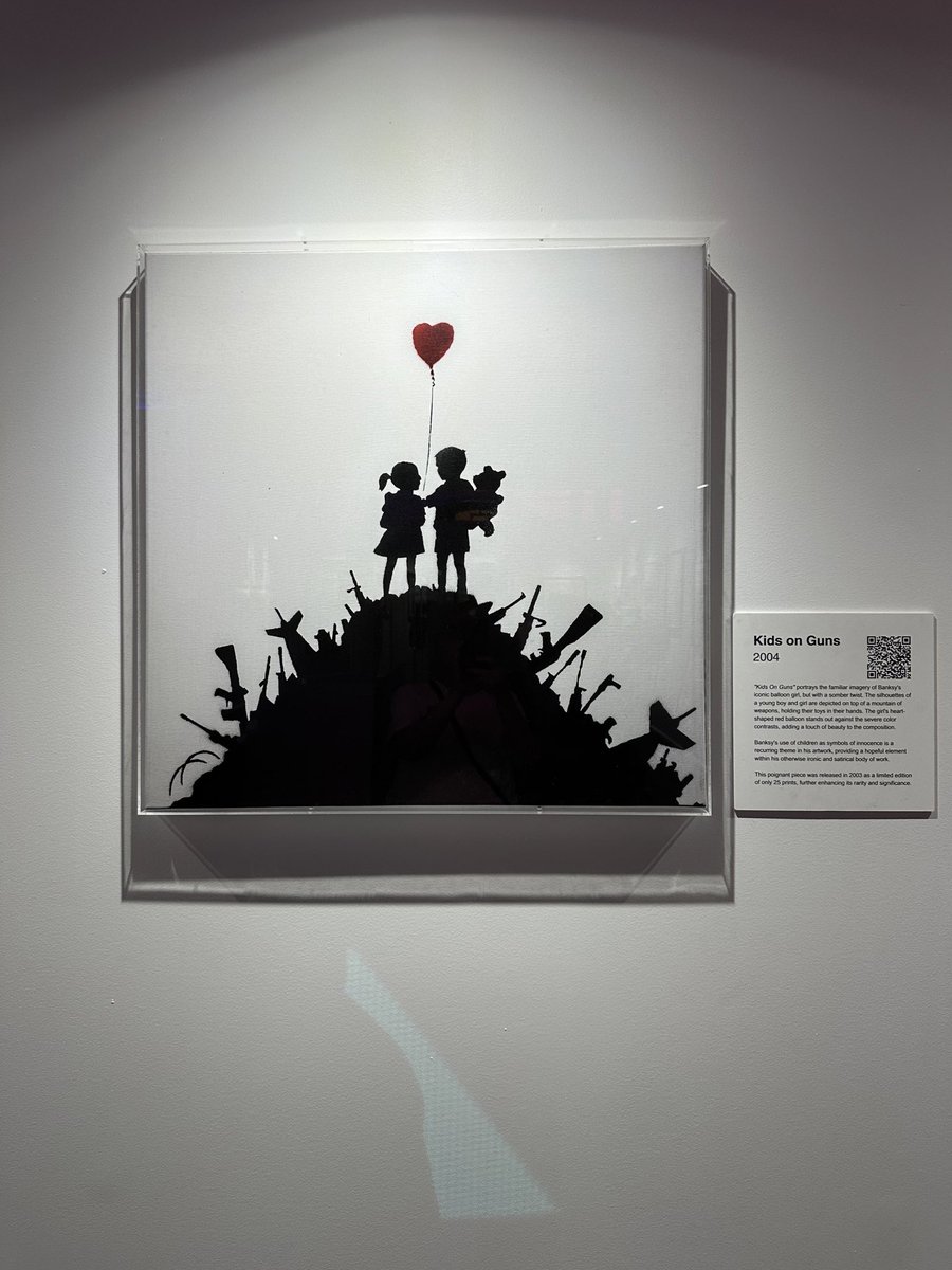 Banksy’s art - a poignant comment about war everywhere, Gaza and Ukraine in particular, but also school shootings. 
If you can, go and see it 
#Banksy_Sydney2024