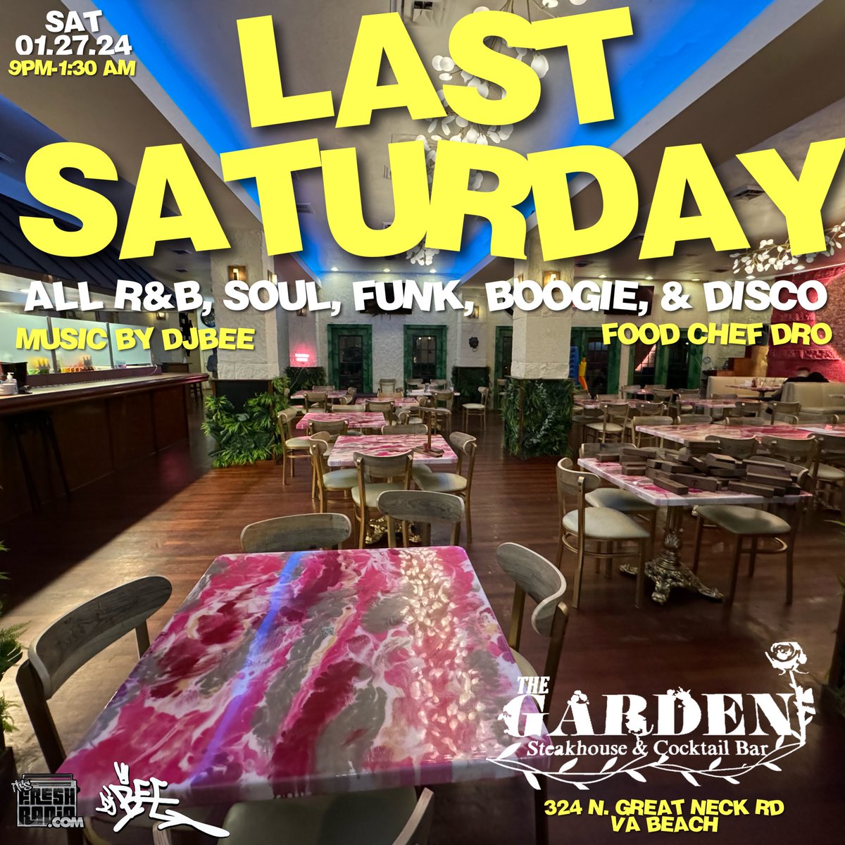 beesustheDJ's tweet photo. TONIGHT I’m in that crate all night! #lastsaturday @ The Garden … Great music all night long and Great Food by @UdntknoDro … another #FreshRadio sure shot … Tix https://t.co/reo6KBGqFw or at the door! https://t.co/wqE5jyNg3R