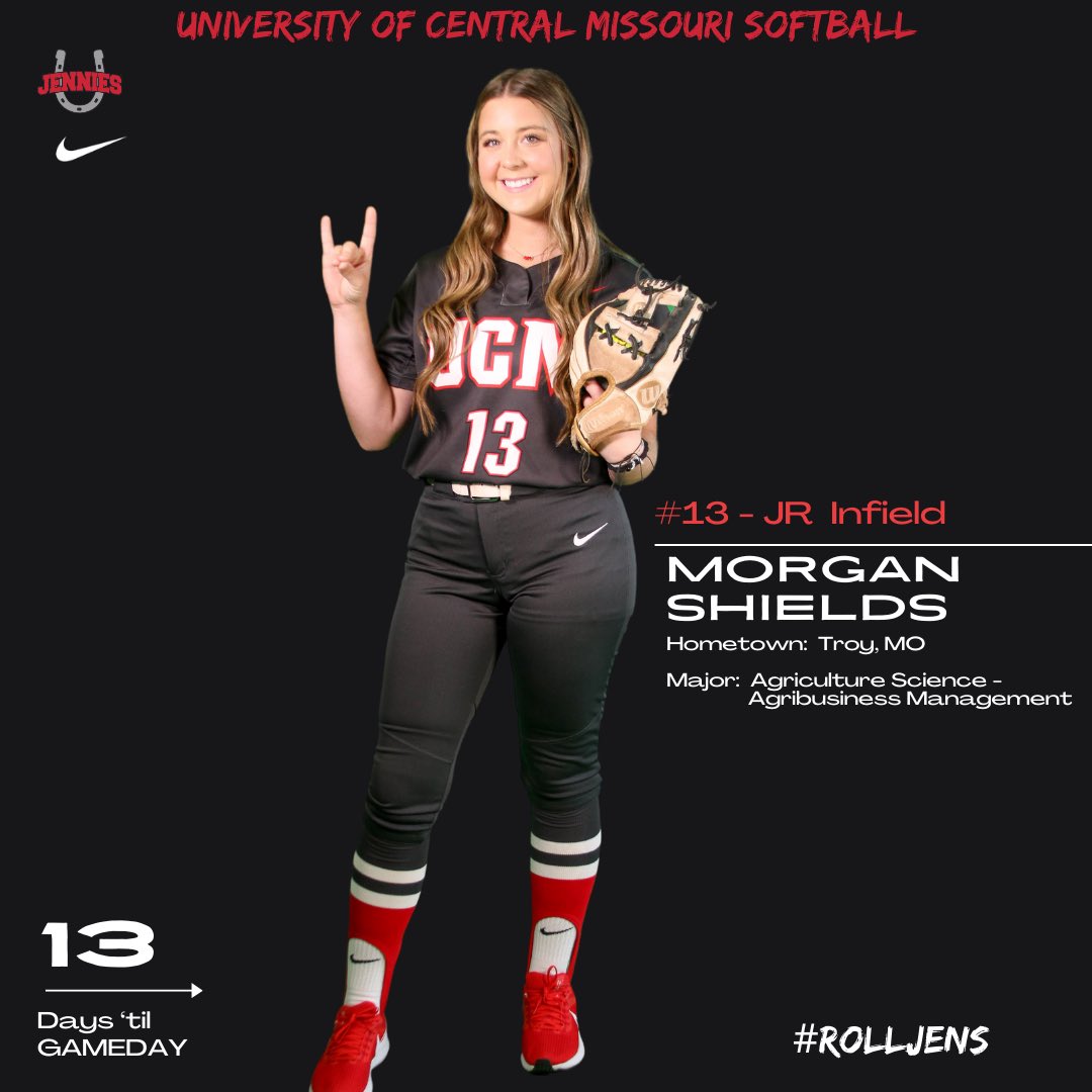 13 days ‘til GAMEDAY!! ⏳ @morganshiels13 #RollJens 🤘🏼