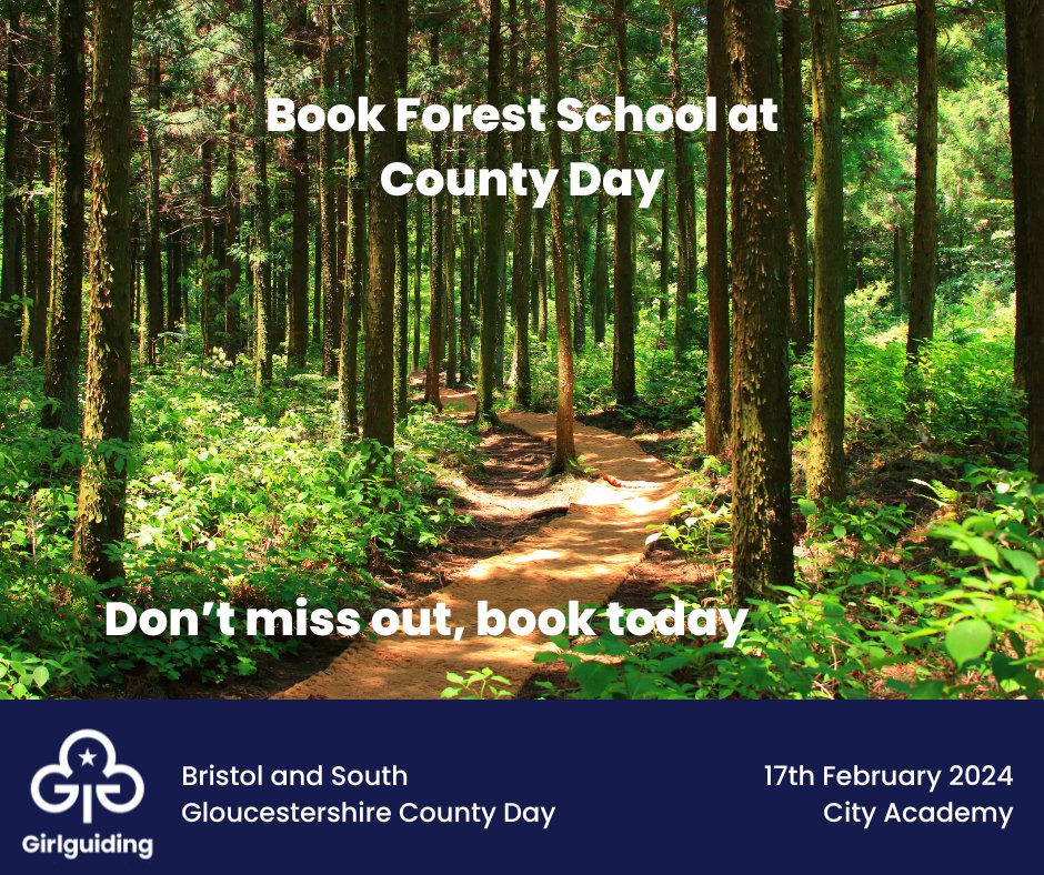 Not sure what to book for County Day? Try out this Forest School experience session girlguidingsouthwestevents.co.uk/all-forthcomin… Email training@girlguidingbsg.org.uk for a booking form Please note this training is to experience forest school activities and not to qualify as a Forest School Leader