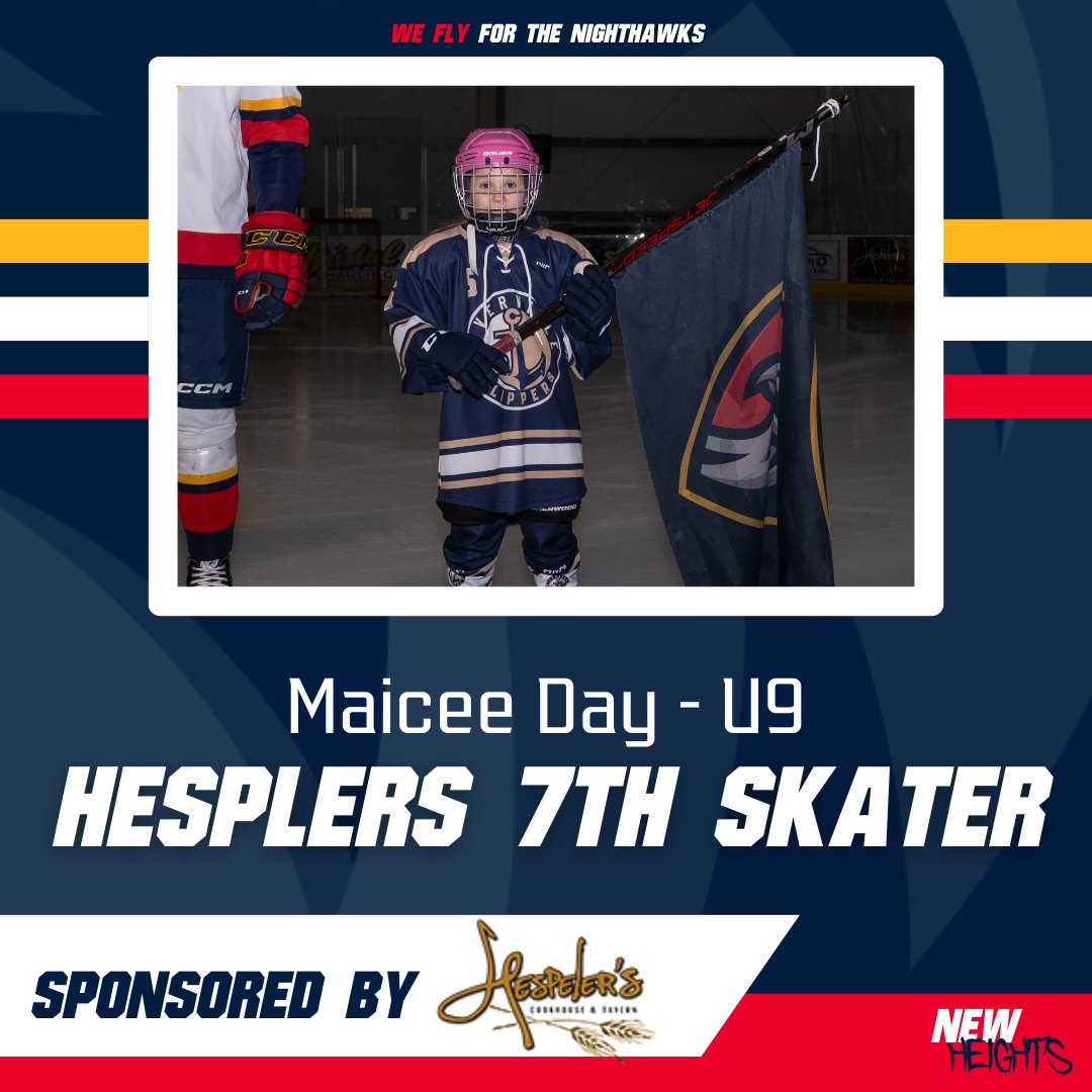 The Niverville Hesplers Cookhouse and Tavern 7th Skater is Maicee Day, from the U9 Junior Clippers! Maicee did a remarkable lap with the boys during the Richmond Gossling opening ceremony. Let's give her a big thumbs up "👍🏻" in the comments!!