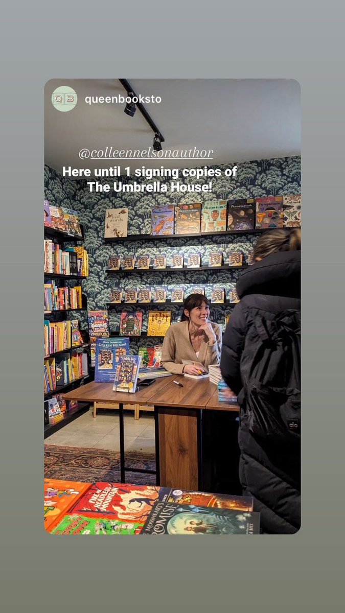 Thank you to @QueenBooksTO for hosting me today! There are lots of signed copies of @ForestofReading #SilverBirch nominee THE UMBRELLA HOUSE waiting for readers! @PajamaPress1