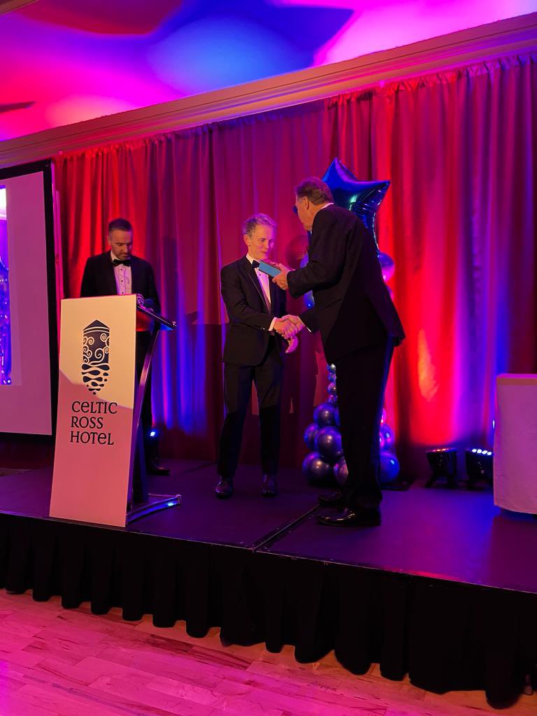 A massively popular winner of the Celtic Ross #westcorksportsstar Hall of Fame award - Ian Kingston of West Cork Kick-boxing club. A lovely film was sent by Lily de La Cour who recorded a tribute to Ian from India. Congratulations Ian ⭐️👊
