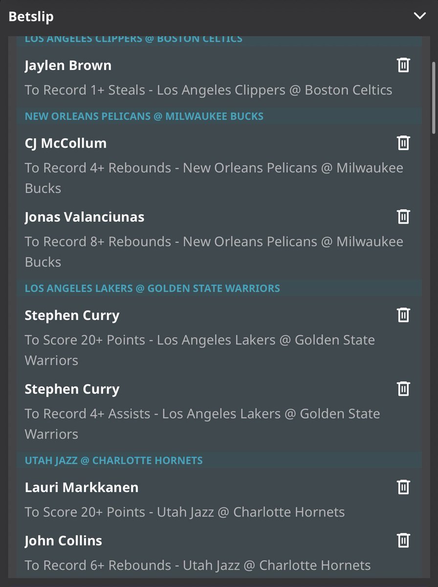 TONIGHTS BUILDER🏀🤞

Good value picks hoping for a boom after Randles injury cost our last bet🙄

#NBA #NBAAllStar #nbaprizepicks