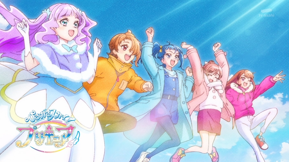 nijigaoka mashiro ,sora harewataru multiple girls blue hair pink hair 5girls brown hair pants skirt  illustration images