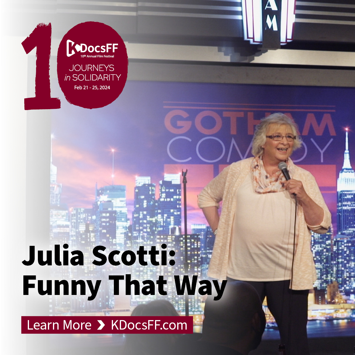 KDocsFF's tweet image. THE HEALING POWER OF COMEDY
#KDocsFF2024
JULIA SCOTTI: FUNNY THAT WAY
Part of “Liberating the Body Politic”
Feb 21 | 6:30p

LIVE STAND-UP: Julia Scotti
RECEPTION (food+drink ticket)

​​​​​​​KEYNOTE: Susan Sandler, Dir

Tix: viff.org/series/kdocsff…

@JuliaScottiFilm @sandlernew