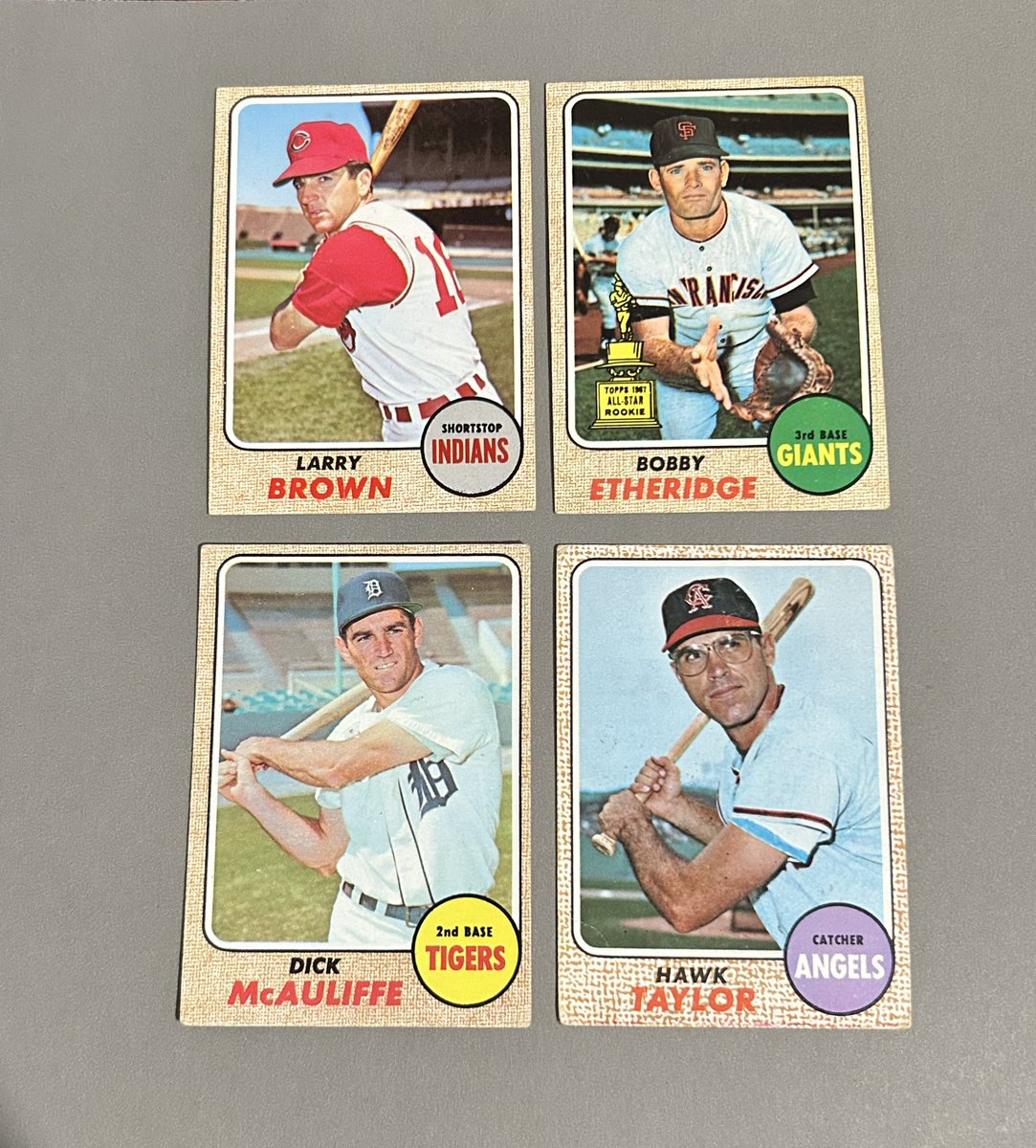 sportsguy_TO's tweet photo. Mail day. Four beauties for the '68 set courtesy of @CoachTed68. Thank you Ted. #68Topps https://t.co/vRTO0vkIPi