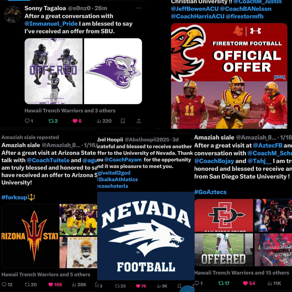 Trnch_Warriors's tweet photo. Life is often moving so fast that we don’t get to sit back to watch and see the wonderful Blessings that surround us.  Congratulations to these ⚒️⚒️’s for their Blessings to play at the next level and continue their education.  All these blessing were #earned #notgiven. https://t.co/vz51kNYpgb