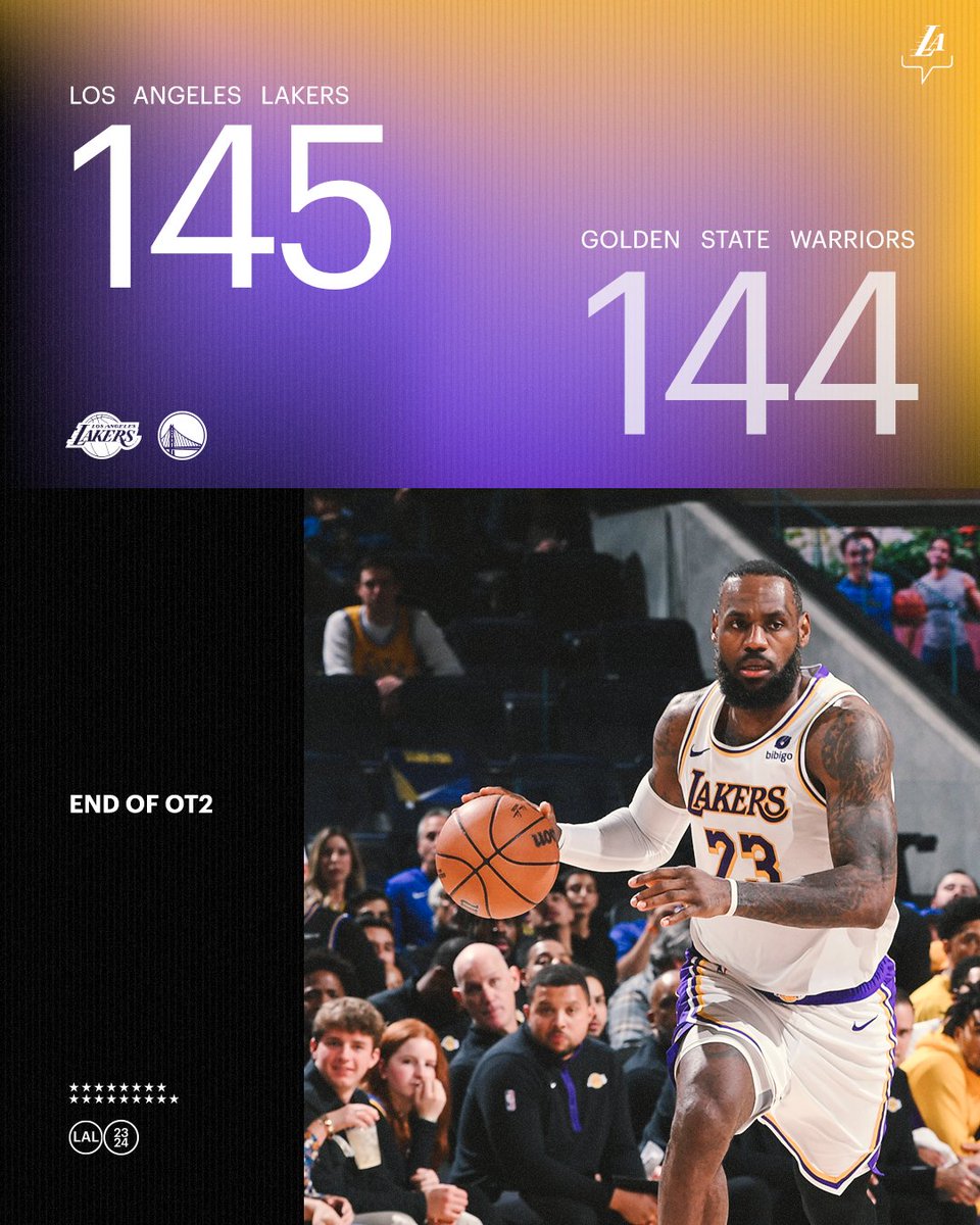 Lakers's tweet image. TWO OVERTIMES
FOR THE DUB