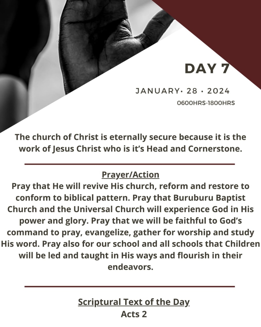 BuruBaptistC's tweet image. #PrayerAndFastingWeek Day 7