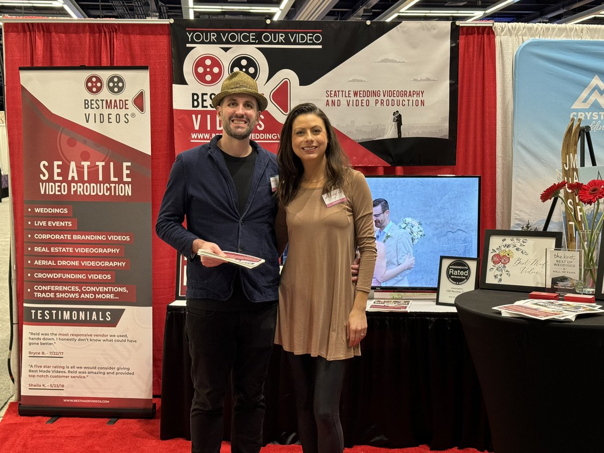 Had a fantastic time today at the <a href="/seattlewedshow/">Seattle Wedding Show</a> representing <a href="/bestmadevideos/">Best Made Videos®</a> as the official video sponsor!

Great to get back into the wedding booking season, 2024 and even 2025 look to be back on the upswing!

Day 2 tomorrow, back at it! 😅❤️