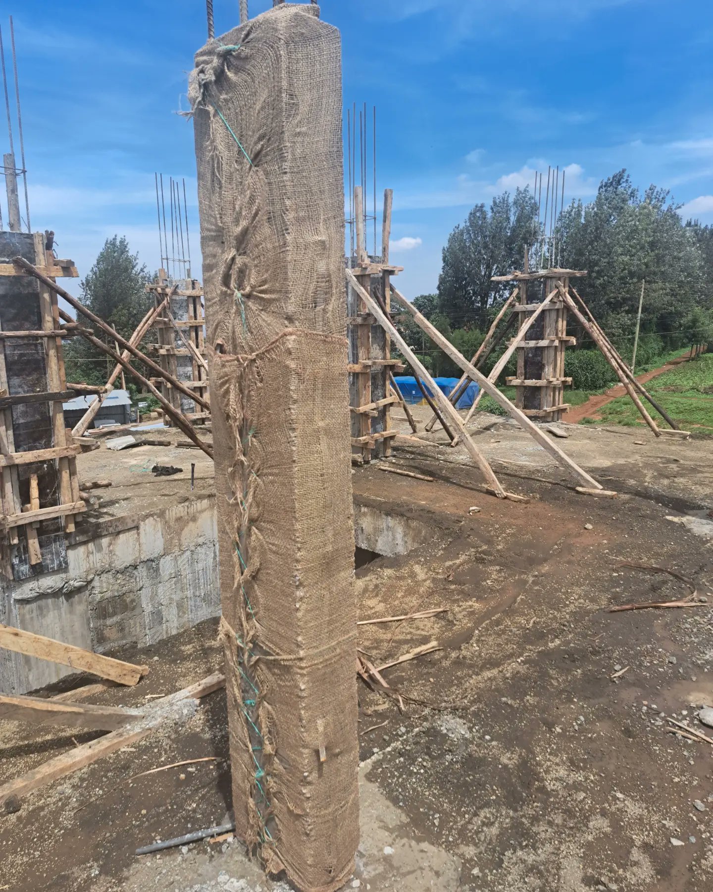 Hessian used for curing in construction