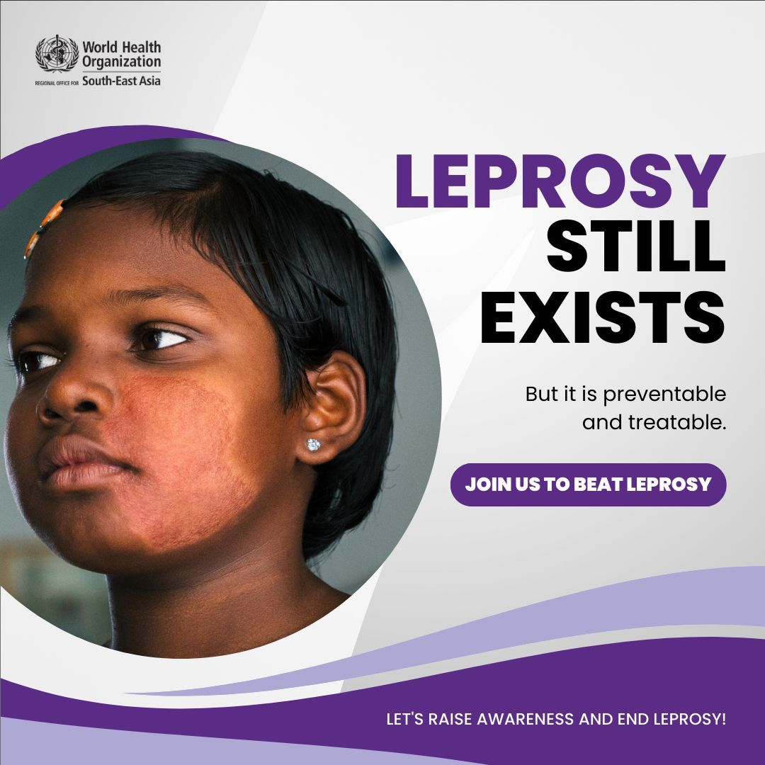 This #WorldLeprosyDay, let's take the pledge to invest in interventions and research for early diagnosis and interruption of transmission to #BeatLeprosy.

#ActNow