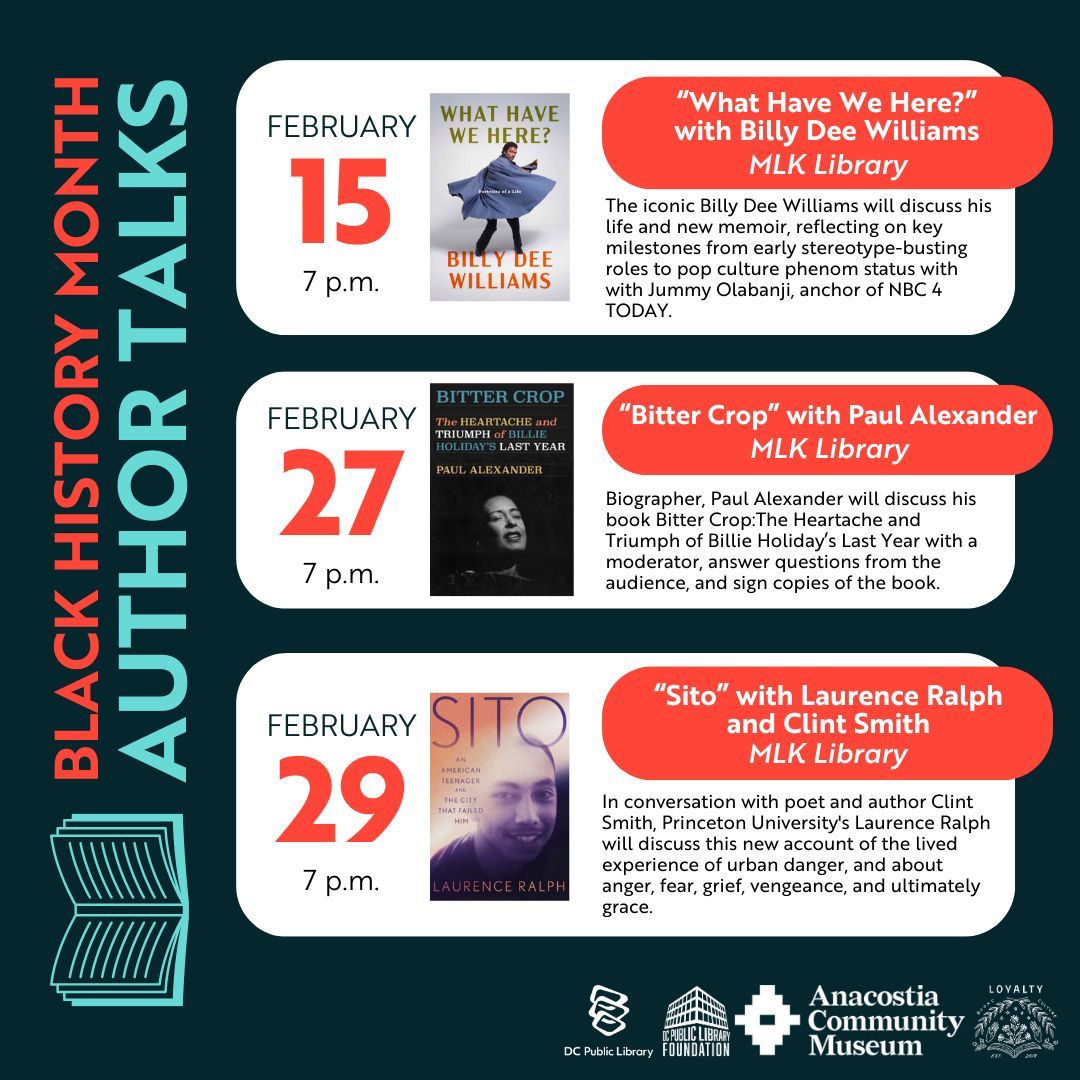 📚✨ #BlackHistoryMonth: Dive into the rich tapestry of "African Americans in the Arts" at the Library. Immerse yourself in a series of inspiring author talks that highlight the incredible contributions of Black creators and activists. 

Register today: dclibrary.org/black-history-…