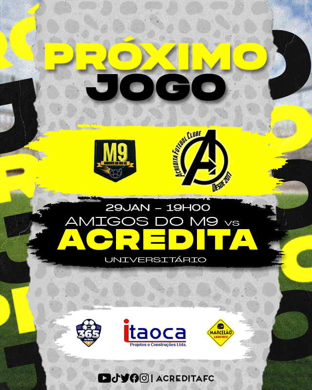Acreditafc's tweet photo. 🏟 Universitário
🏆 4ª Partida
🗓 29.01
🕢 19H00
#AFC #ACREDITA #futebol https://t.co/Nl4nWM8GS5