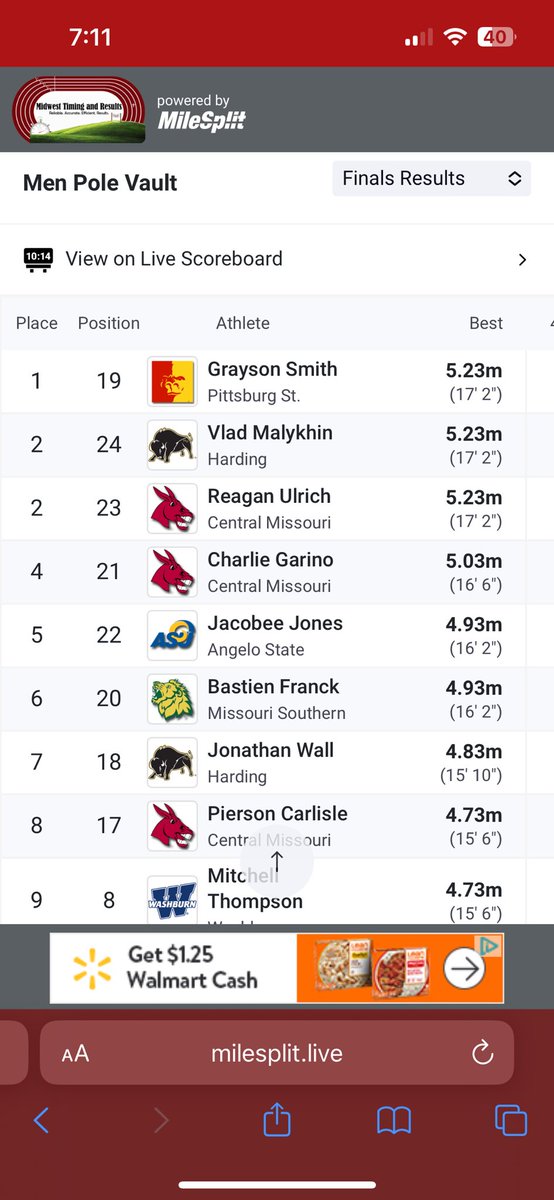 Congratulations to Grayson Smith on winning the pole vault in a new personal record of 17’2” hitting a provisional mark &amp; defeating the reining outdoor PV champion!
#WeAreWebbCity