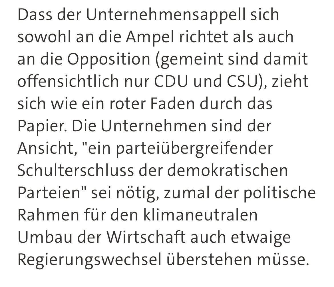ChrisStoecker's tweet image. Dieser Appell ist ein wohltuender Hammer. Unterzeichner u.A. chemische Industrie (Wacker), Bauwirtschaft (Bilfinger), Schwerindustrie (ThyssenKrupp, Salzgitter AG), diverse Banken, Energieversorger (Eon, EnBW), ikonische Marken (Puma, Miele, Ritter Sport). tagesschau.de/wirtschaft/unt…