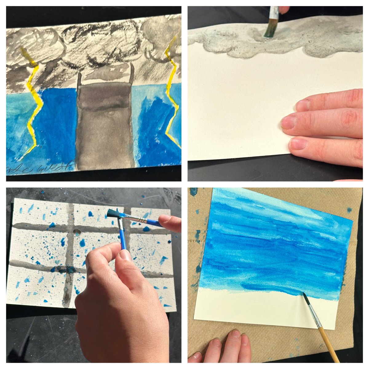SevernaParkMS's tweet photo. 8th grade science students using what they learned to describe and illustrate a major weather event. #ParkPRIDE #AACPSAwesome #BelongGrowSucceed #ScienceIsFun #BobRossStyle https://t.co/hSWf8eq8lv