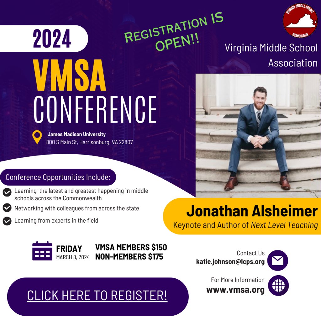 Virginia Educators Registration is OPEN 🤩 whova.com/portal/registr…

Jacked up to be invited to Keynote the VMSA 2024 Conference 🎙️🙌📚