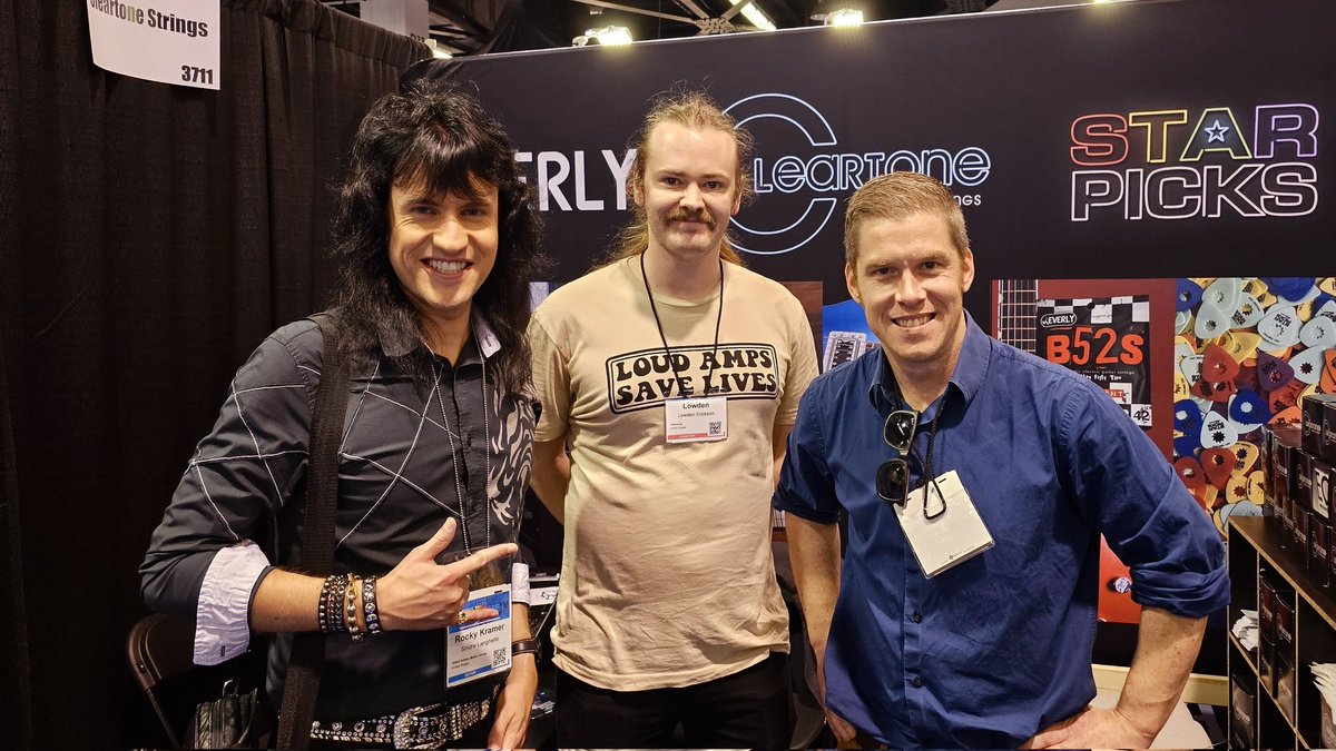NAMM 2024: It was great catching up with the guys at @cleartone Strings yesterday. Thanks for the support! I've been playing Cleartone strings for over a decade now, and I can confidently say they're the best guitar strings on the market! #NammShow2024 #Namm #CleartoneStrings