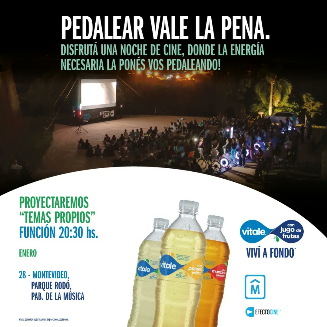 ÚLTIMA FUNCIÓN‼️ 🎬🚴‍♂️

🙌📣 #Veranoapedal2024

➡️ domingo 28/01 GRAN CIERRE en #ParqueRodó de #Montevideo sobre el lago ‼️

📣 Al aire libre, pantalla gigante y gratuita para toda la familia a las 20:30h. 

#cineitinerante 
#cinealairelibre
#efectocine
#EfectoPedal
#pedal2024