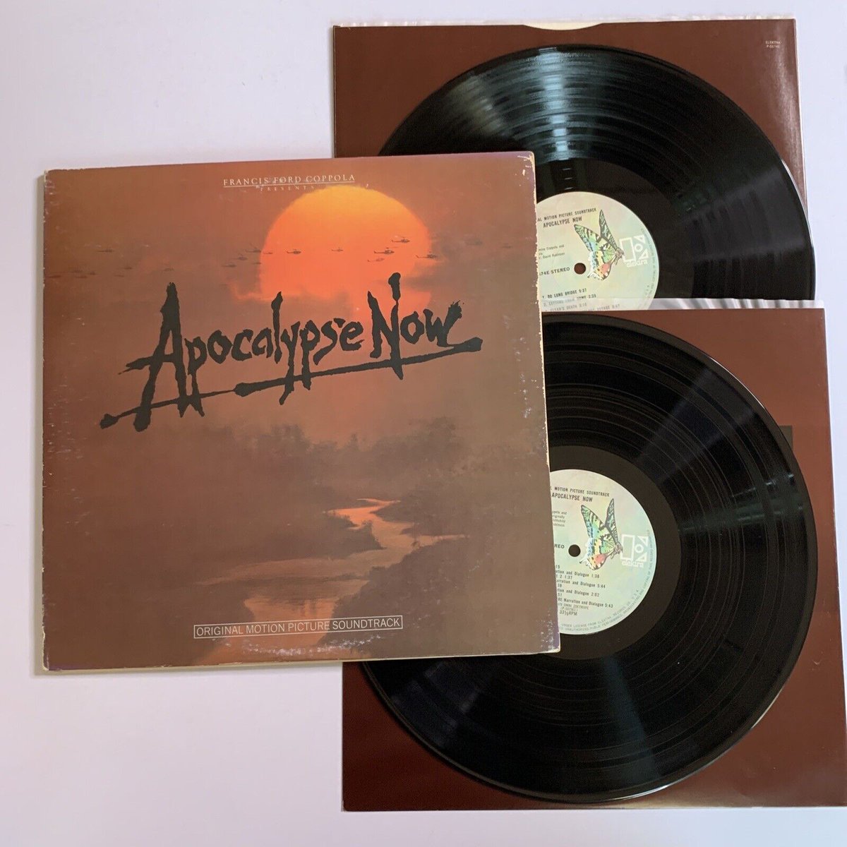 The Apocalypse Now soundtrack was released in 1979 on LP.  
#ApocalypseNowSoundtrack
#CoppolaMasterpiece
#TheDoors #Wagner #TheSurfers
#1979VinylVibes
#LPAddict 
retrounit.com.au/products/apoca…