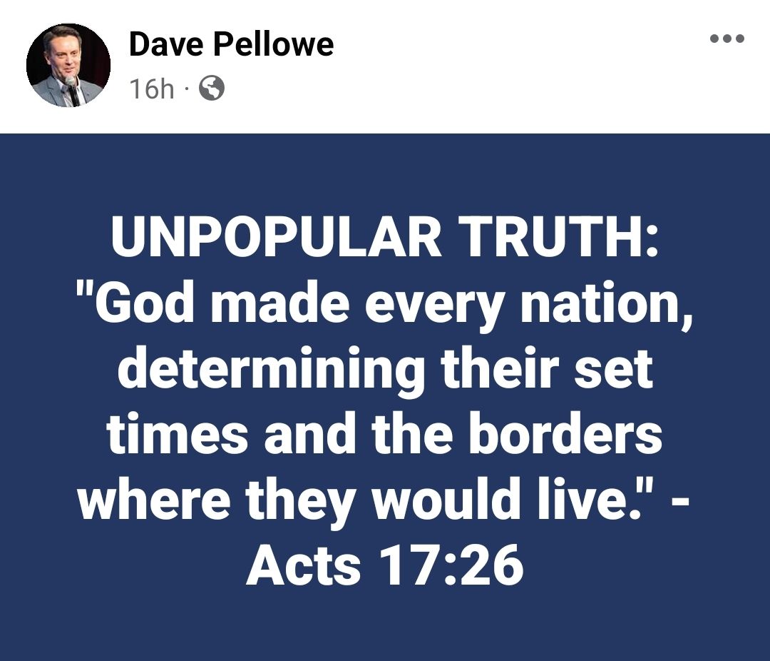 DavePellowe's tweet photo. Anti nationalists / Anti patriots / flag haters have a huge inconvenience to their politics - they're contradicting Almighty God!
#AustraliaDay #AustraliaMonth #OneAndFree #ChurchAndState #JesusIsLord #AusPol #IStandWithIsrael #Zionism #nationalism #Texas #TexasBorderCrisis https://t.co/gij27myn3O