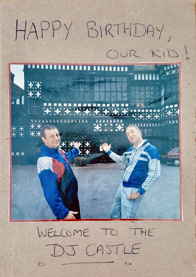 DanCobb76's tweet photo. @themarkrad After hearing this amazing news it instantly brought back the memory of having the pleasure meeting them both before a Shirehorses gig (24yrs ago) in Leeds and they kindly signed the no expense spared card I made for my pal’s birthday! Can’t wait for the livestream 🙌 https://t.co/pCFKQWfrcz