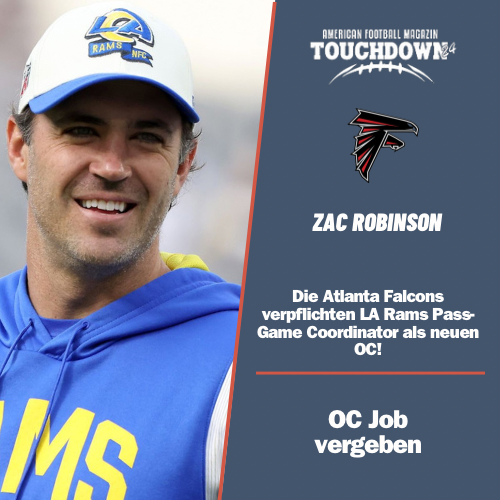 Touchdown24_Mag's tweet photo. Pass Game Coordinator der LA Rams bekommt OC Job bei den Atlanta Falcons!
#NFL #AmericanFootball #Falcons #Rams #OffensivCoordinator #Touchdown24Mag https://t.co/2BGC8gV37F
