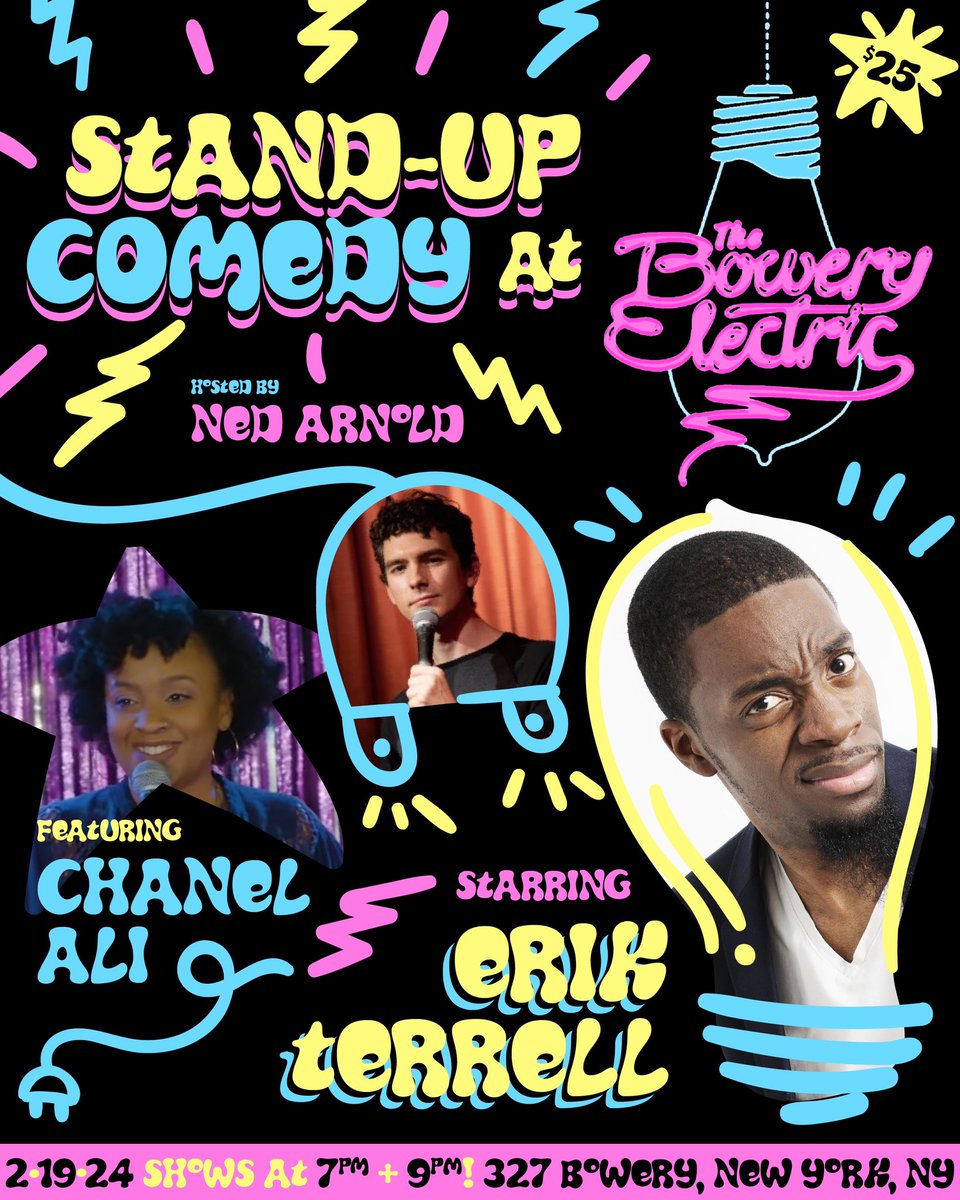 NYC !! We’re bringing some HOT, brilliant jokes your way on February 19th ! Get you some! ticketweb.com/event/erik-ter…